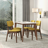 Carlos Dark Yellow Velvet Solid Back Side Chair from Midinmod - Luna Furniture