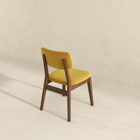 Carlos Dark Yellow Velvet Solid Back Side Chair from Midinmod - Luna Furniture