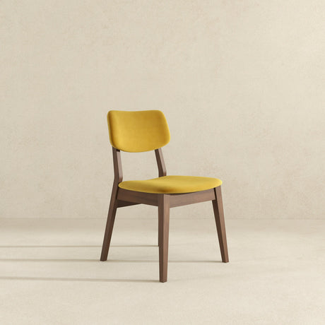Carlos Dark Yellow Velvet Solid Back Side Chair from Midinmod - Luna Furniture