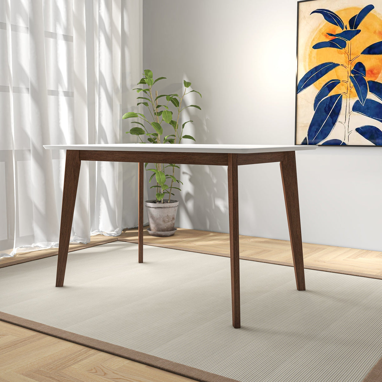 Carlos White Small Dining Table from Midinmod - Luna Furniture