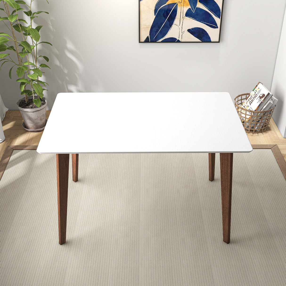 Carlos White Small Dining Table from Midinmod - Luna Furniture