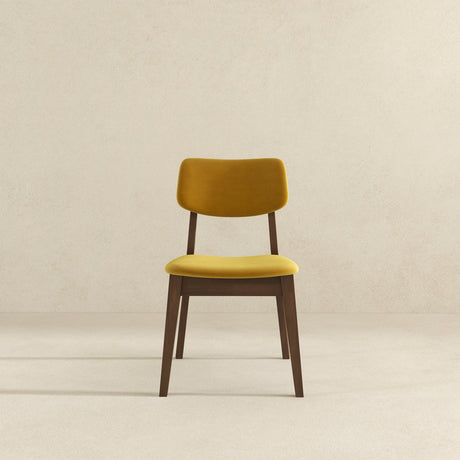 Carlos Dark Yellow Velvet Solid Back Side Chair (Set Of 2) from Ashcroft Furniture - Luna Furniture