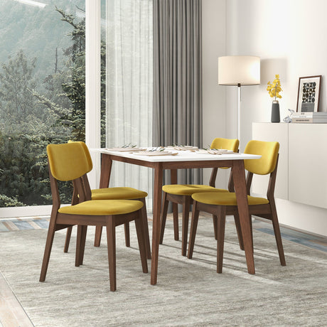 Carlos Dark Yellow Velvet Solid Back Side Chair (Set Of 2) from Ashcroft Furniture - Luna Furniture