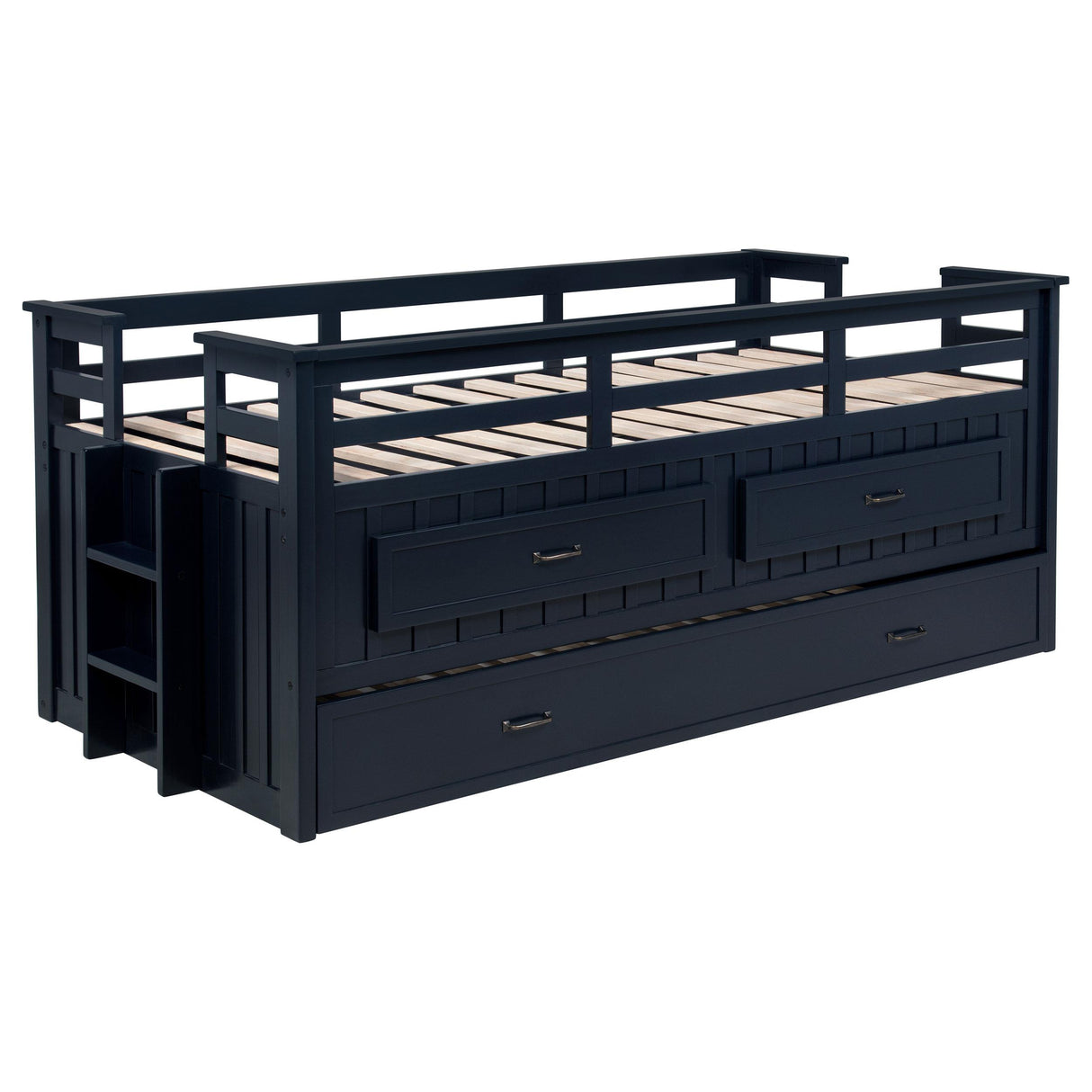Carlsbad Navy Blue Wood Twin Captains Bed With Trundle from Coaster - Luna Furniture