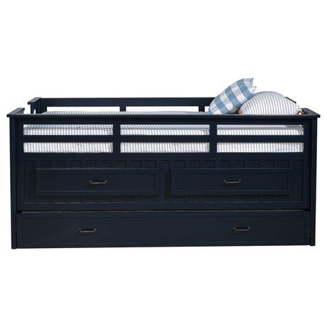 Carlsbad Navy Blue Wood Twin Captains Bed With Trundle from Coaster - Luna Furniture