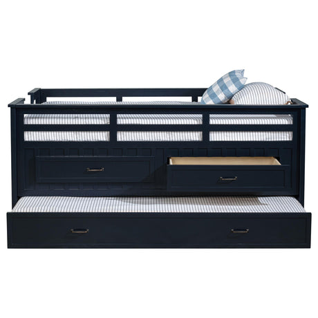 Carlsbad Navy Blue Wood Twin Captains Bed With Trundle from Coaster - Luna Furniture