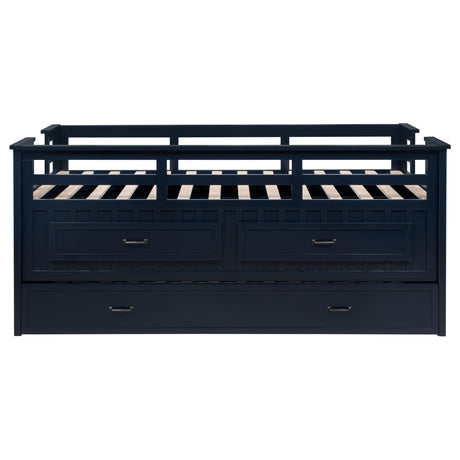 Carlsbad Navy Blue Wood Twin Captains Bed With Trundle from Coaster - Luna Furniture
