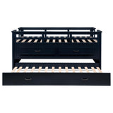Carlsbad Navy Blue Wood Twin Captains Bed With Trundle from Coaster - Luna Furniture