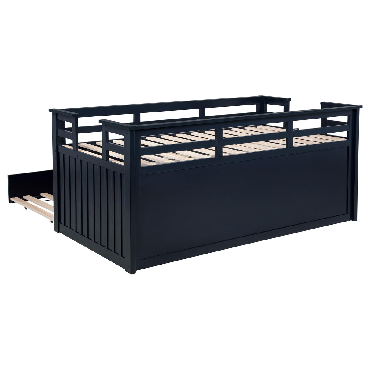 Carlsbad Navy Blue Wood Twin Captains Bed With Trundle from Coaster - Luna Furniture