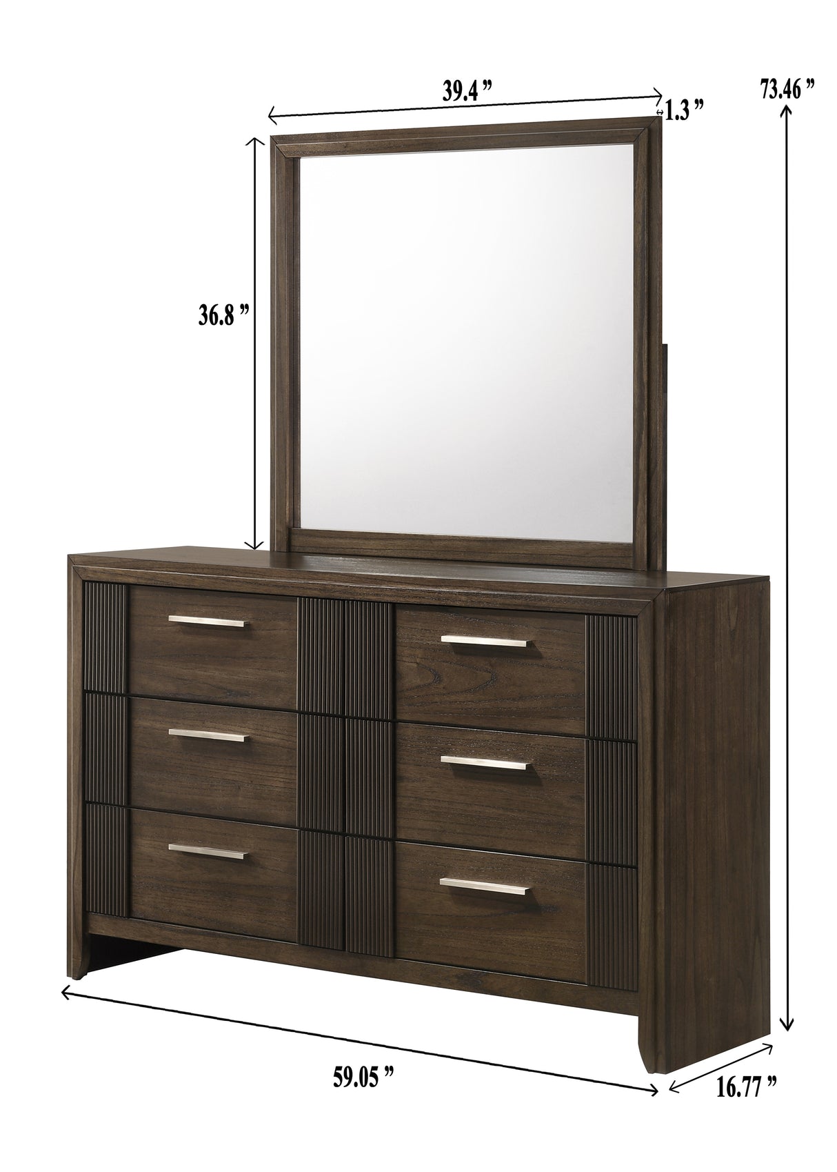 Carlton Brown Bedroom Mirror (Mirror Only) from Crown Mark - Luna Furniture
