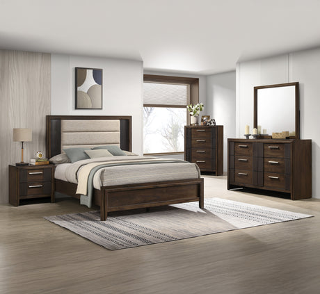 Carlton Brown King Panel Bed from Crown Mark - Luna Furniture