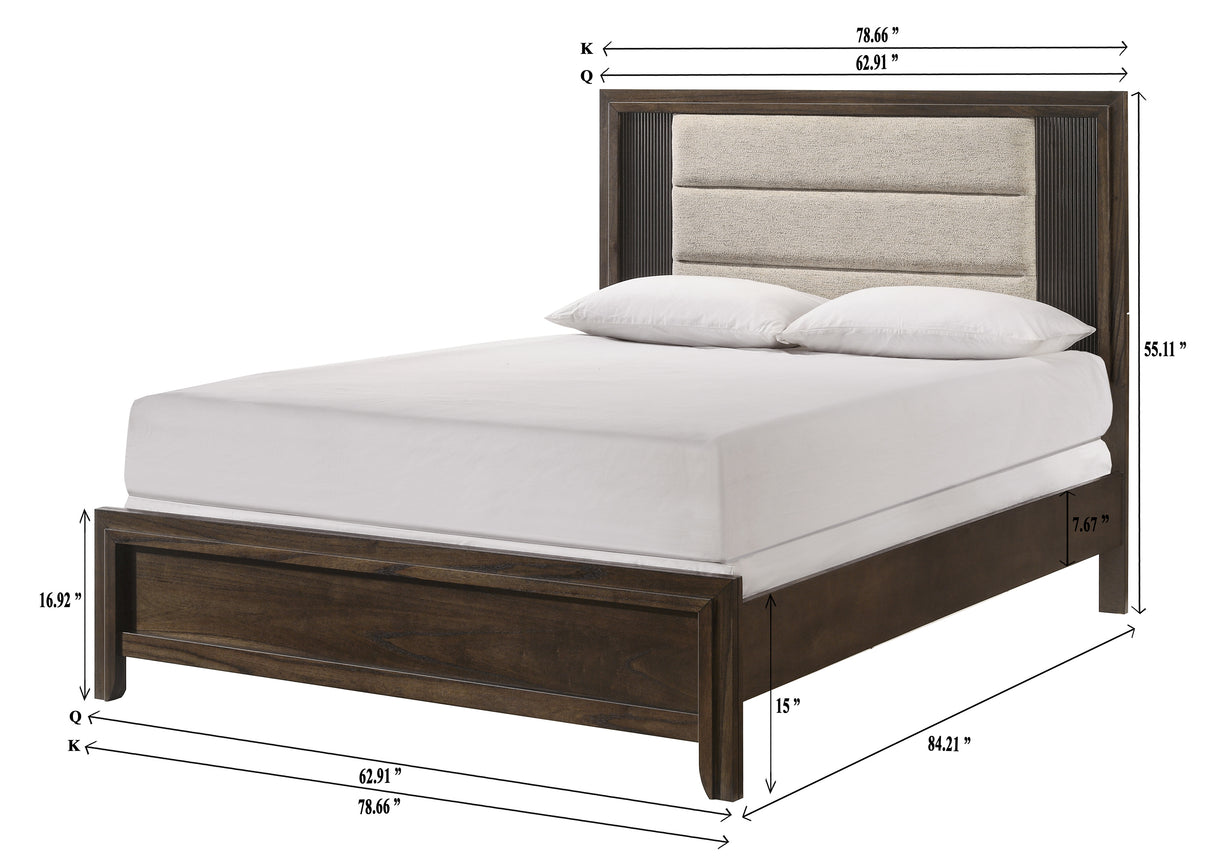 Carlton Brown Queen Panel Bed from Crown Mark - Luna Furniture