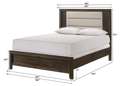 Carlton Brown Upholstered Panel Bedroom Set from Crown Mark - Luna Furniture