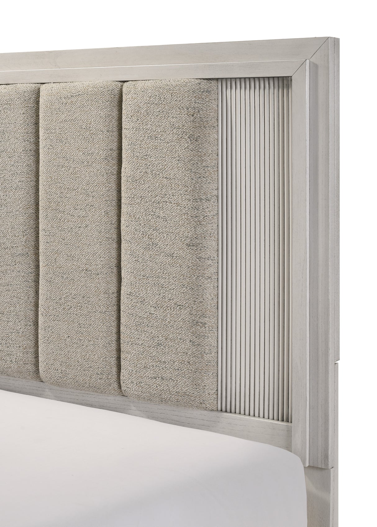 Carlton White Mist Upholstered Queen Bed from Crown Mark - Luna Furniture