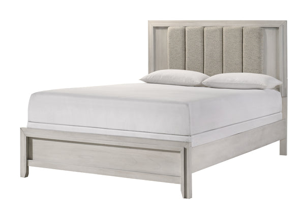 Carlton White Mist Upholstered King Bed