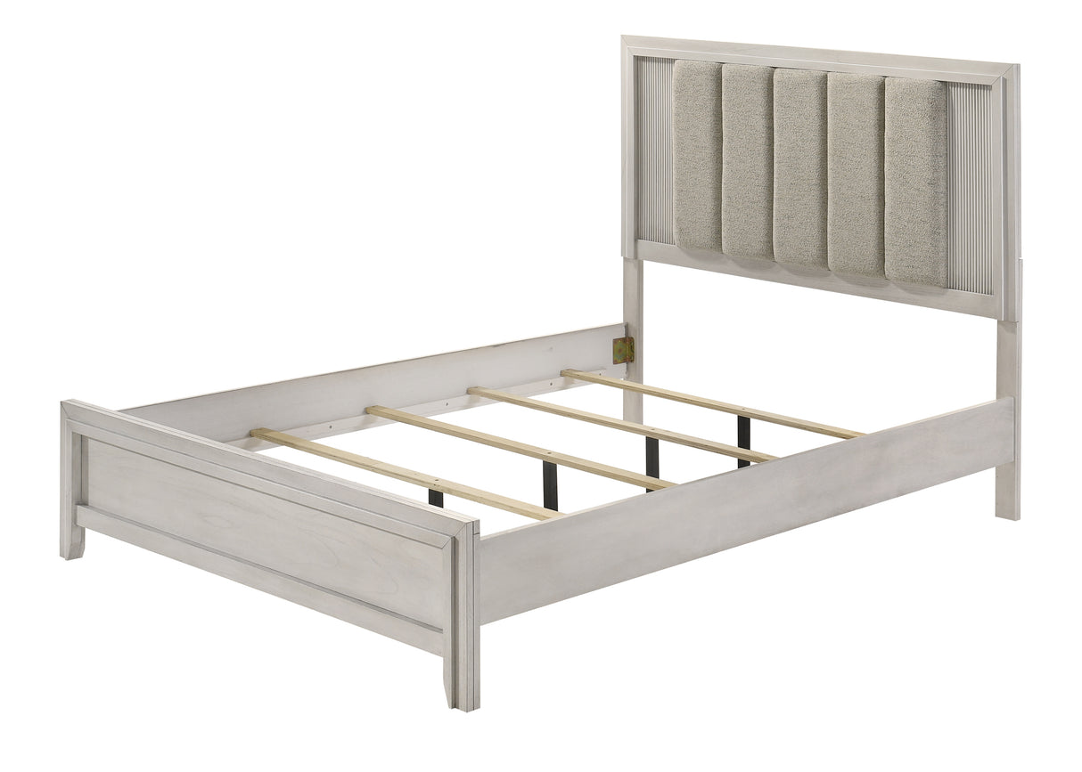 Carlton White Mist Upholstered Queen Bed from Crown Mark - Luna Furniture