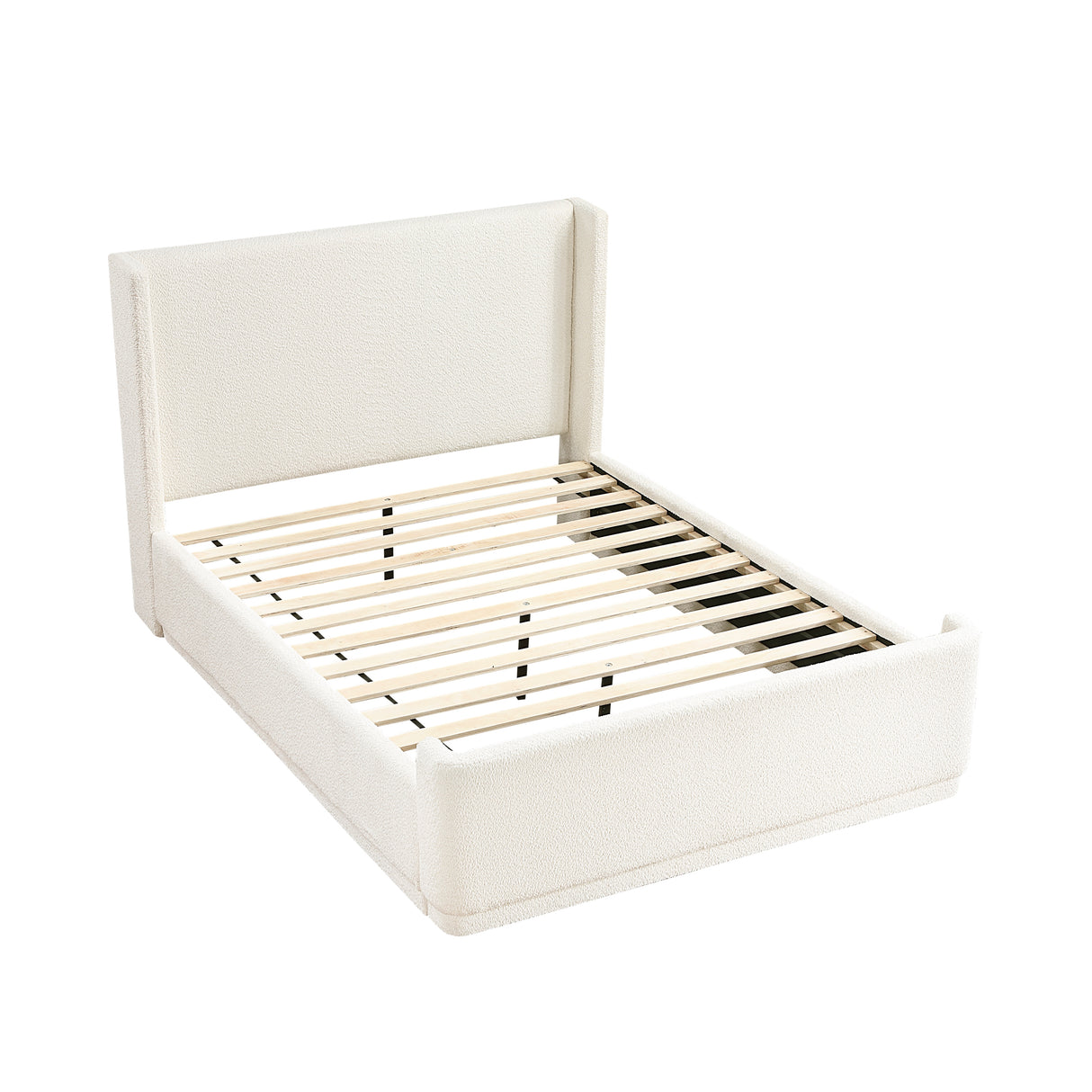 Carmel Beige Queen Upholstered Platform Bed from Homelegance - Luna Furniture