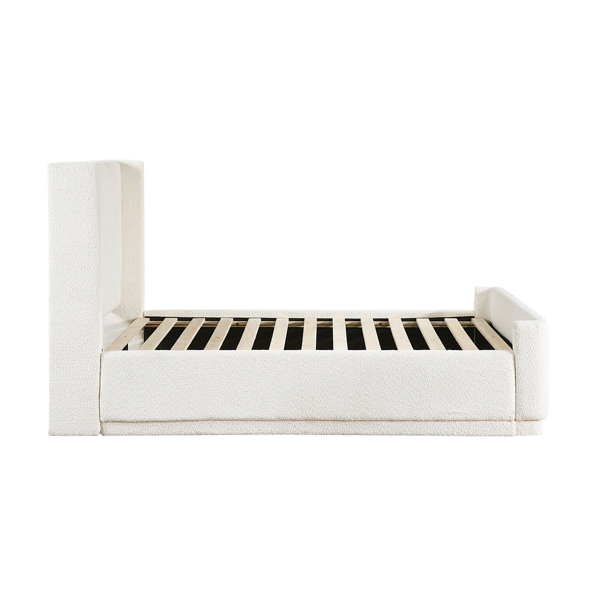 Carmel Beige Queen Upholstered Platform Bed from Homelegance - Luna Furniture
