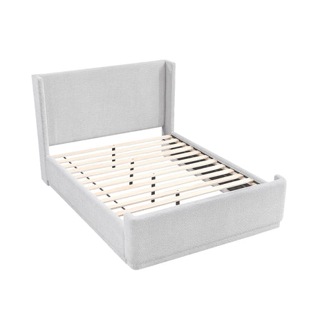 Carmel Light Gray Full Upholstered Platform Bed from Homelegance - Luna Furniture