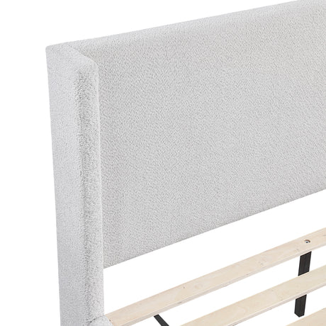 Carmel Light Gray Full Upholstered Platform Bed from Homelegance - Luna Furniture