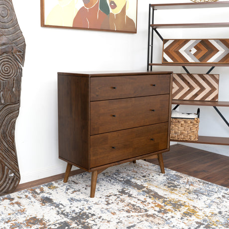 Caroline Mid Century Modern Solid Wood Dresser 3-Drawer from Ashcroft Furniture - Luna Furniture