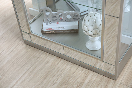 Carrollton Chrome Curio Cabinet from Furniture of America - Luna Furniture