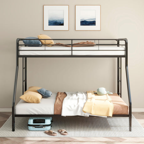 Carson Glossy Black Metal Twin Over Full Bunk Bed from Coaster - Luna Furniture