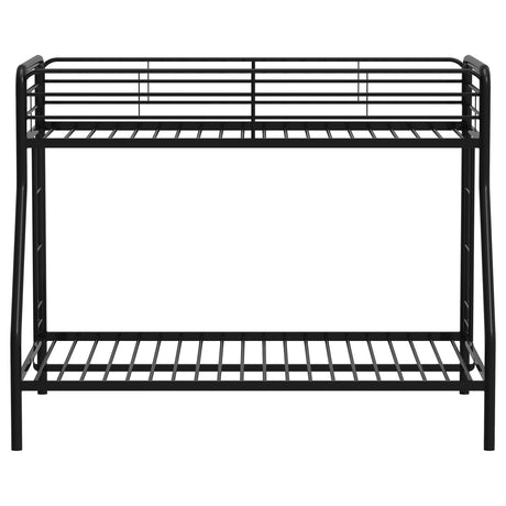Carson Glossy Black Metal Twin Over Full Bunk Bed from Coaster - Luna Furniture