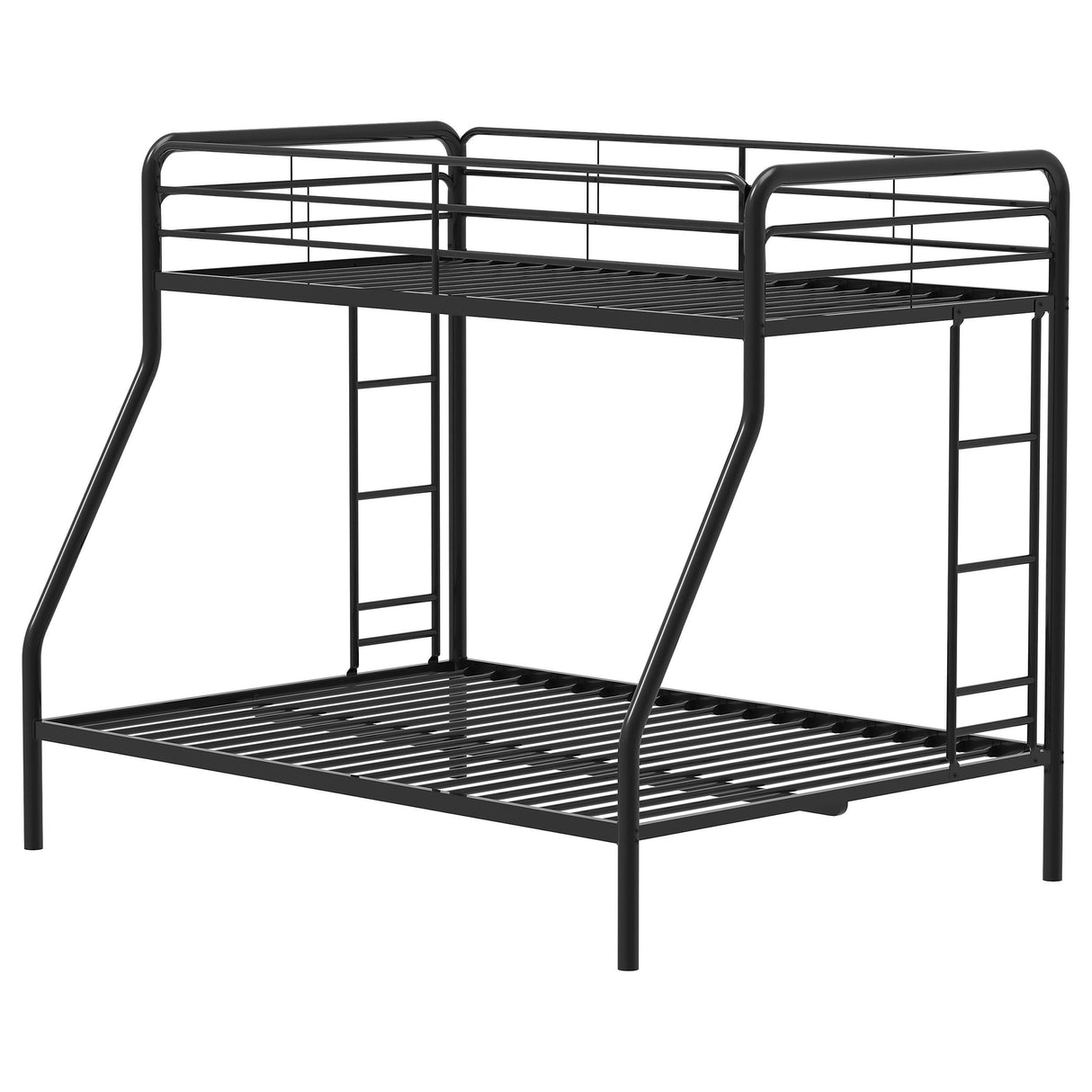 Carson Glossy Black Metal Twin Over Full Bunk Bed from Coaster - Luna Furniture
