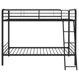 Carson Glossy Black Metal Twin Over Twin Bunk Bed from Coaster - Luna Furniture