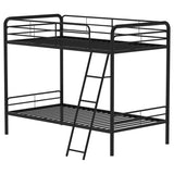Carson Glossy Black Metal Twin Over Twin Bunk Bed from Coaster - Luna Furniture