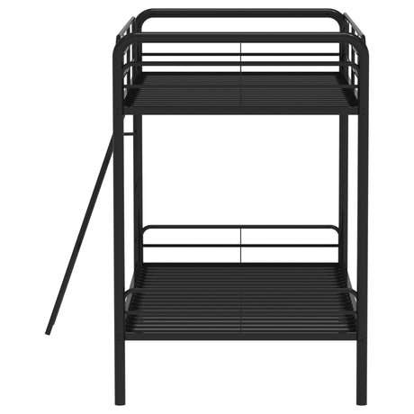 Carson Glossy Black Metal Twin Over Twin Bunk Bed from Coaster - Luna Furniture