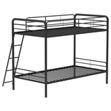 Carson Glossy Black Metal Twin Over Twin Bunk Bed from Coaster - Luna Furniture