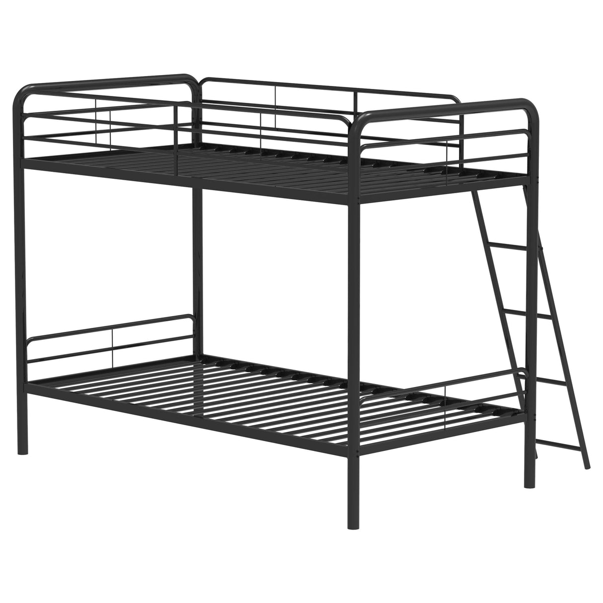 Carson Glossy Black Metal Twin Over Twin Bunk Bed from Coaster - Luna Furniture