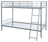 Carson Glossy Silver Metal Twin Over Twin Bunk Bed from Coaster - Luna Furniture