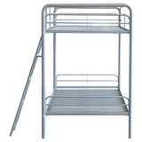Carson Glossy Silver Metal Twin Over Twin Bunk Bed from Coaster - Luna Furniture
