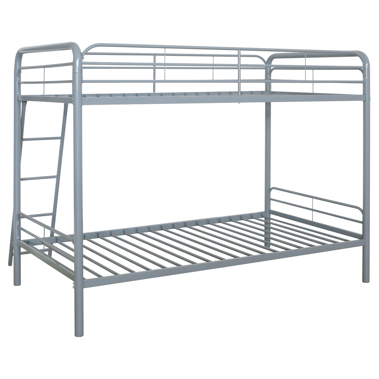 Carson Glossy Silver Metal Twin Over Twin Bunk Bed from Coaster - Luna Furniture