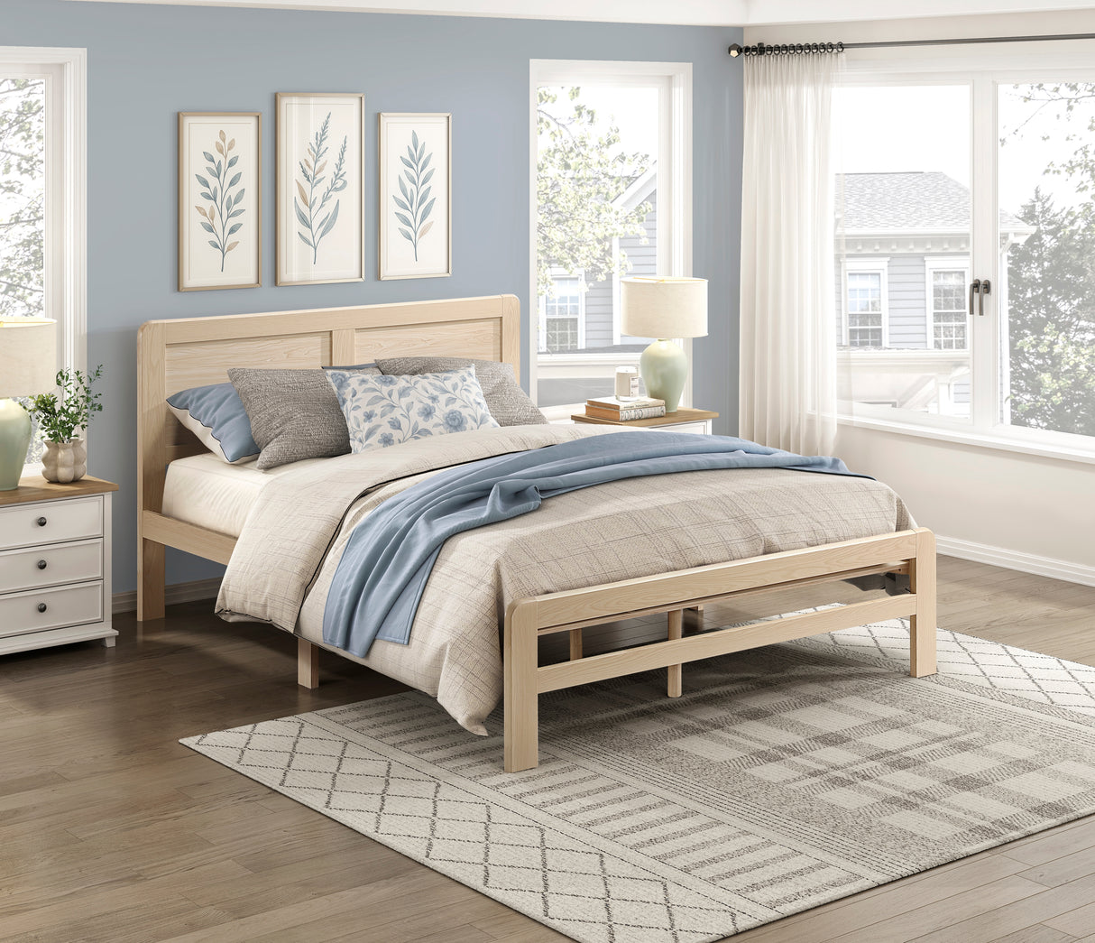 Carter Natural Full Platform Bed from Homelegance - Luna Furniture