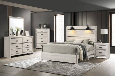 Carter White Queen Platform Bed from Crown Mark - Luna Furniture