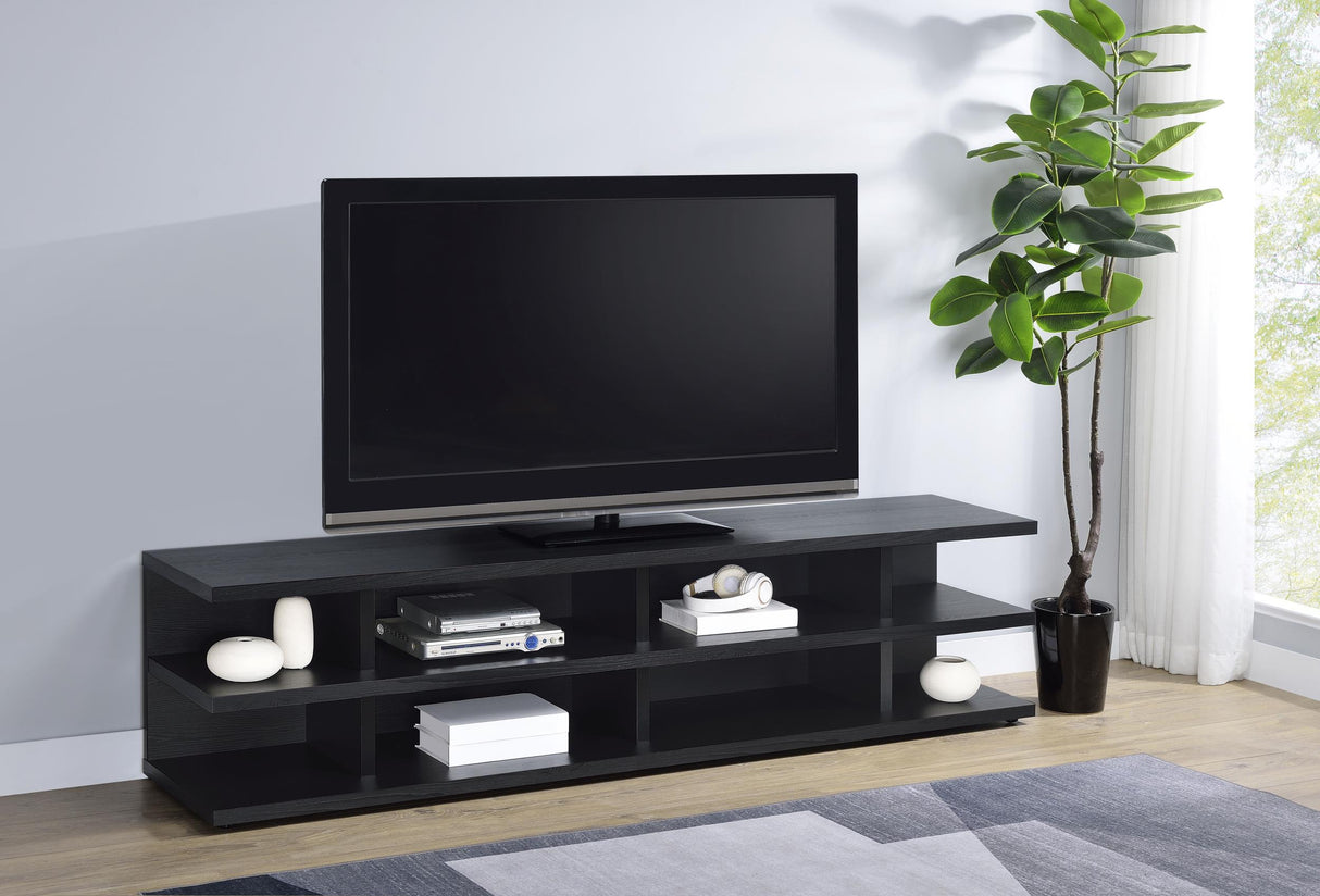 Cartmill Black 2-Tier TV Stand Media Console from Coaster - Luna Furniture