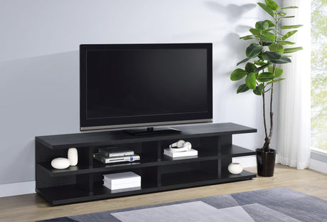 Cartmill Black 2-Tier TV Stand Media Console from Coaster - Luna Furniture