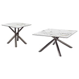 Carvell Mirage White 2-Piece Square Coffee and End Table Set from Coaster - Luna Furniture