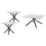 Carvell Mirage White 3-Piece Square Coffee and End Table Set from Coaster - Luna Furniture