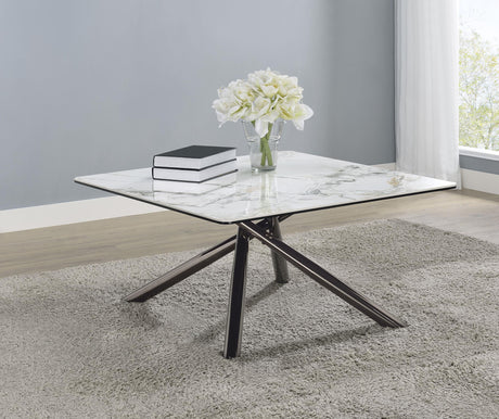 Carvell Mirage White Rectangular Sintered Stone Top Coffee Table from Coaster - Luna Furniture