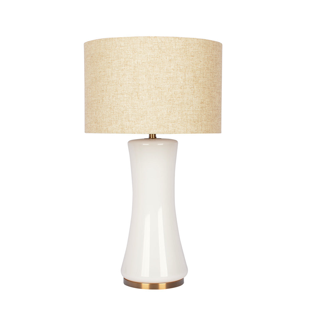 Cascade Glass Lamp Golden Base Off White Glass Table Lamp from Midinmod - Luna Furniture
