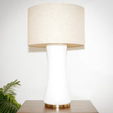 Cascade Glass Lamp Golden Base Off White Glass Table Lamp from Midinmod - Luna Furniture