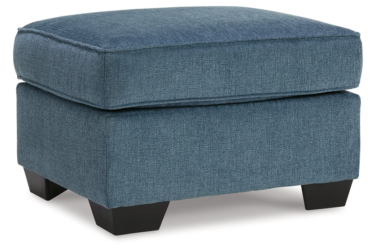 Cashton Blue Chair and Ottoman from Ashley - Luna Furniture