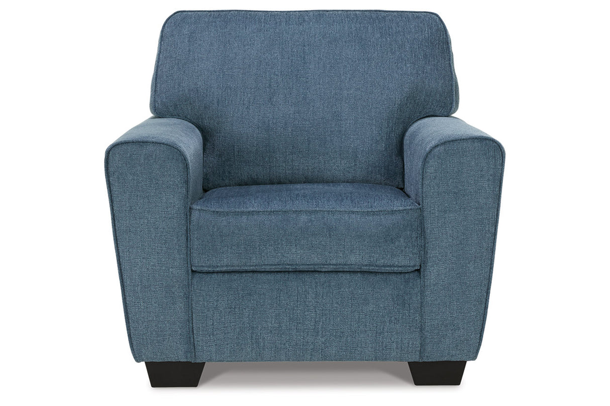 Cashton Blue Chair and Ottoman from Ashley - Luna Furniture