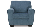 Cashton Blue Chair and Ottoman from Ashley - Luna Furniture