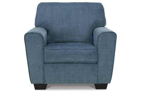Cashton Blue Chair and Ottoman from Ashley - Luna Furniture